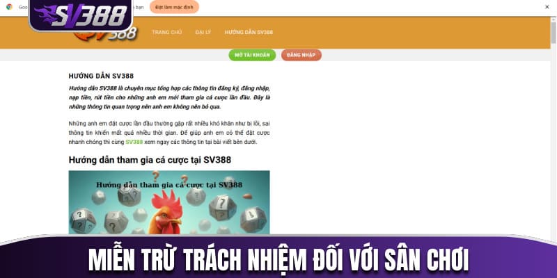 Chính sách về miễn trừ trách nhiệm đối với sân chơi