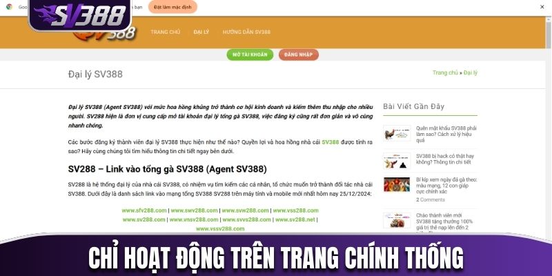 Hoạt động trên trang chính thống để nhận được quyền lợi hỗ trợ